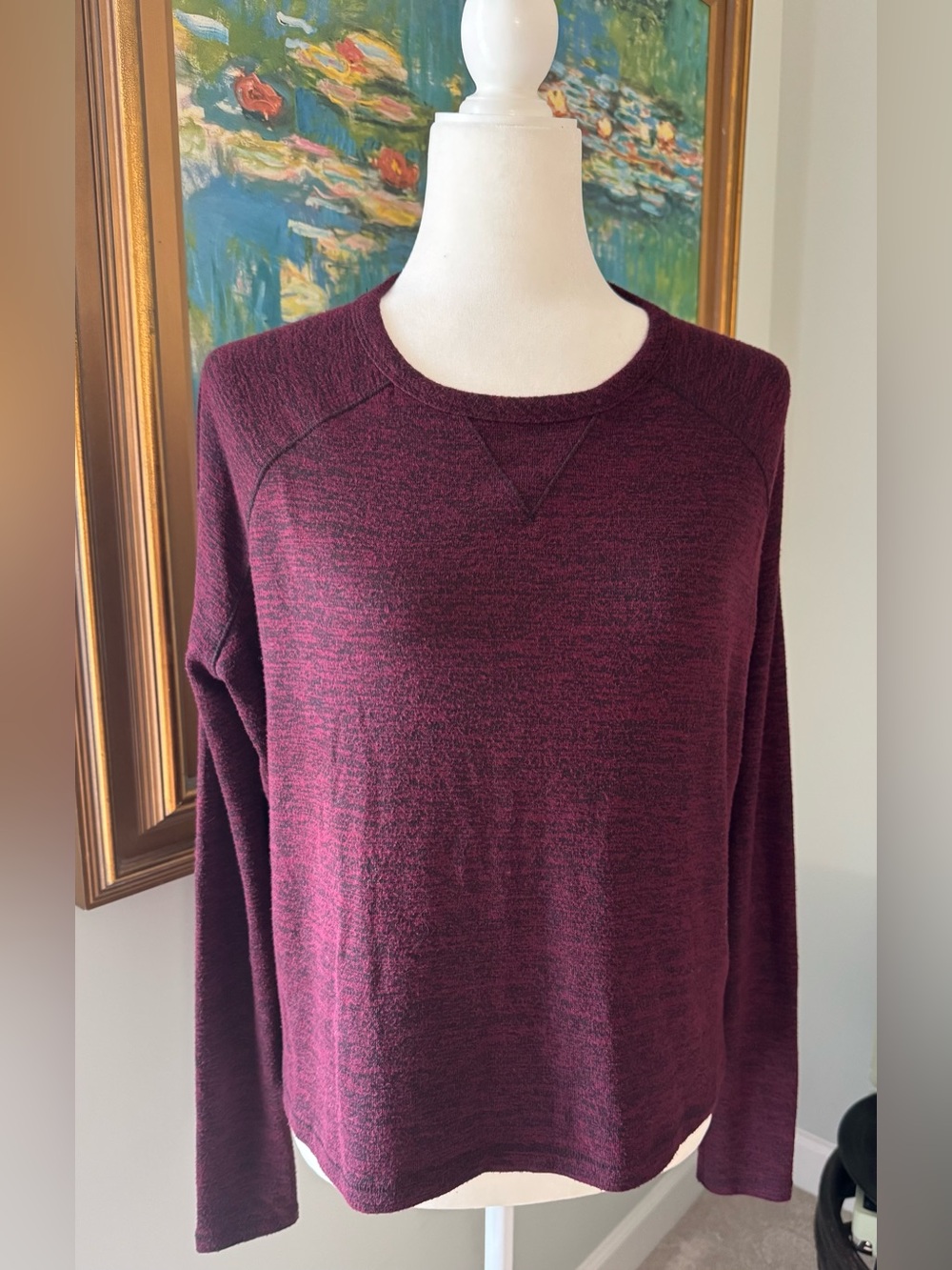 rag and bone Soft Camden Top Maroon Marled Size XS